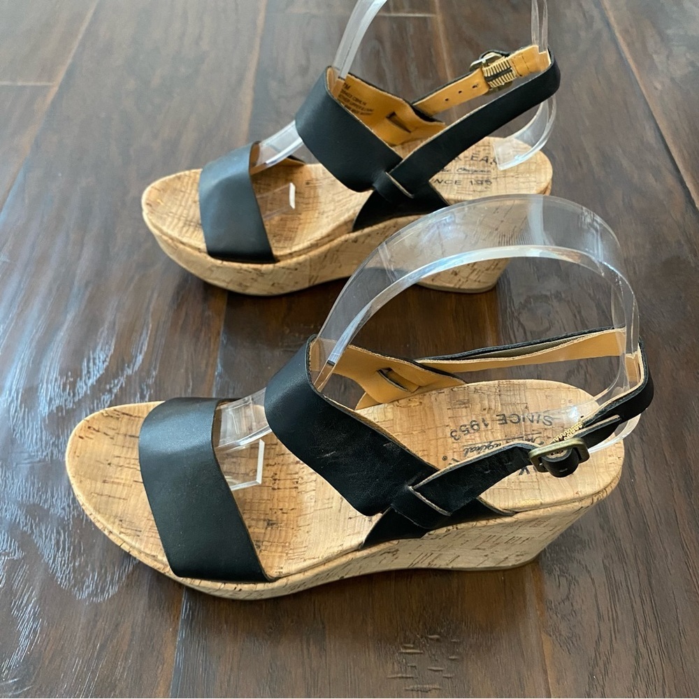 Kork-Ease The Original Women's Wedge Heeled Sandal Leather Upper Black Size 7M - Picture 5 of 9